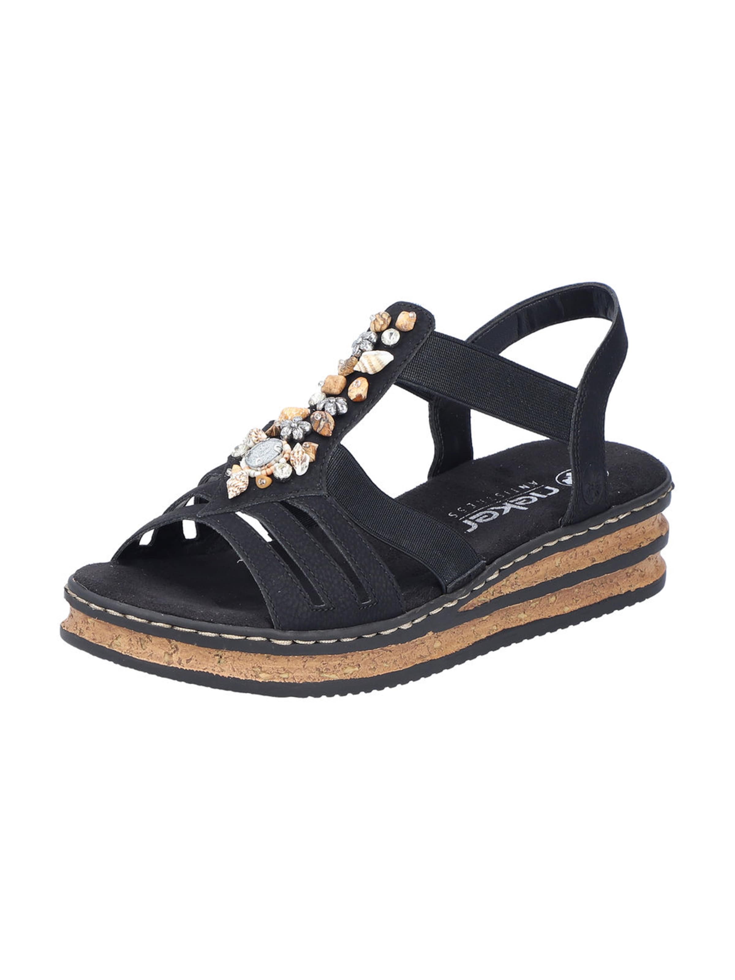 Rieker Sandaal, värv must: eest vaates