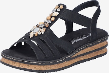 Rieker Sandals in Black: front