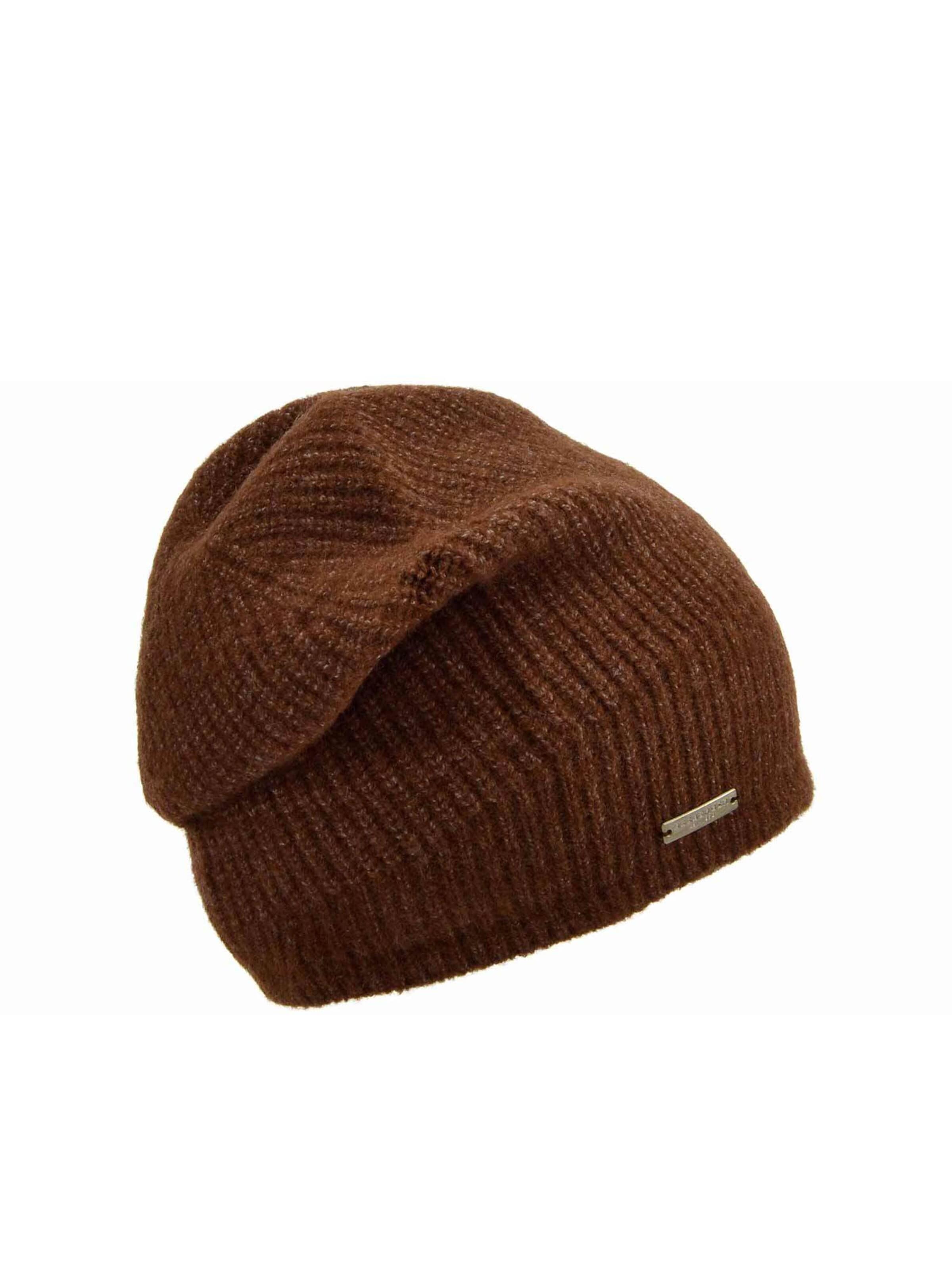 Seeberger Beanie 'Mütze' in Brown: front
