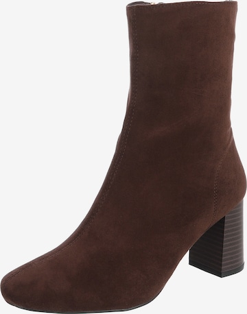 Ital-Design Stiefelette in Braun: Vorderseite