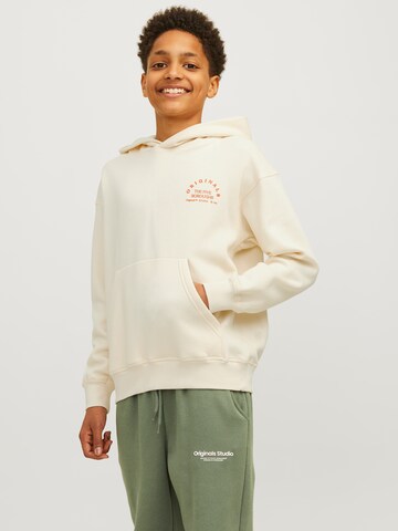 Jack & Jones Junior Sweatshirt 'JORBrooklyn' in Beige: voorkant