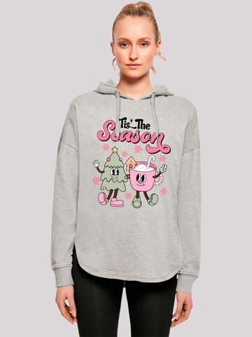 Sweat-shirt 'Tis The Season Christmas Tree Cocoa' F4NT4STIC en gris : devant