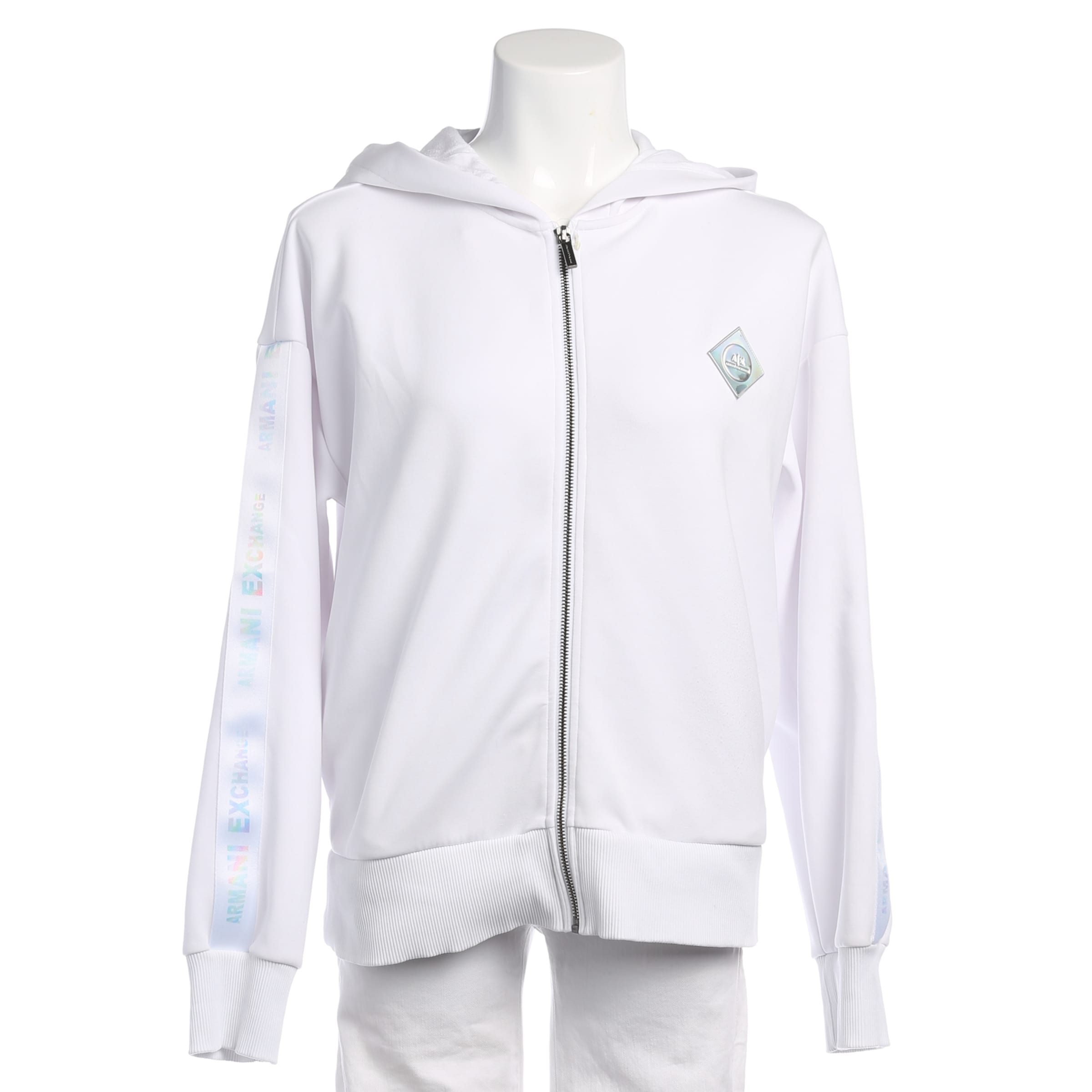 ARMANI EXCHANGE Sweatshirt & Zip-Up Hoodie in M in White: front