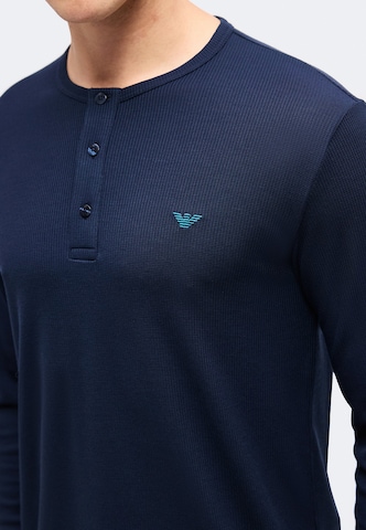 Pyjama long Emporio Armani en bleu : devant