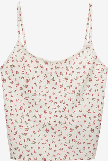 Pull&Bear Top in grün / rot / wollweiß, Produktansicht