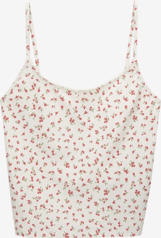 Pull&Bear Top w kolorze biały: przód