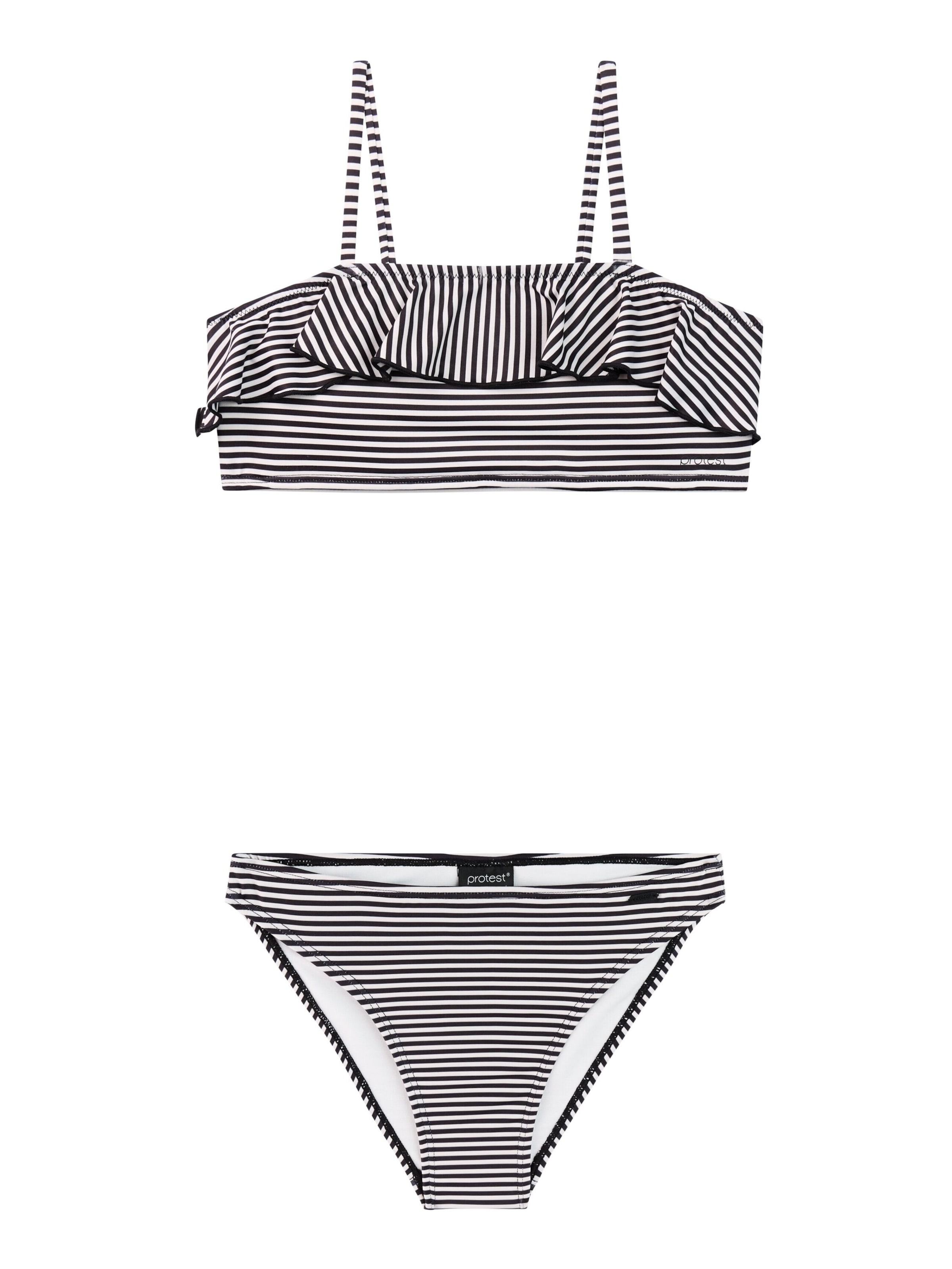 PROTEST Bikini 'PRTStripes JR' in Black: front