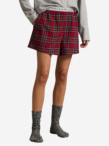 Polo Ralph Lauren Pyjamabroek ' Cozy Flannel ' in Rood: voorkant
