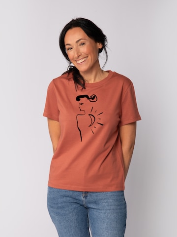 Maglietta 'Self Love' di Watapparel in marrone: frontale