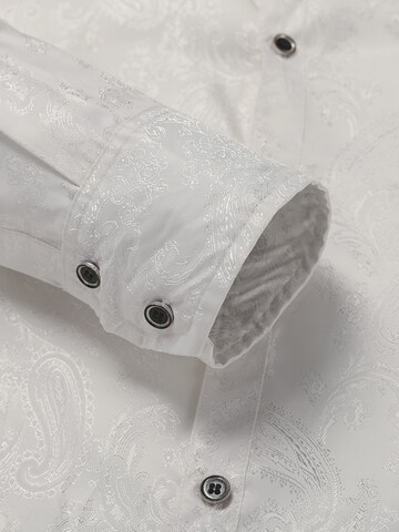 YOUTHUP Comfort fit Button Up Shirt 'Stick' in White