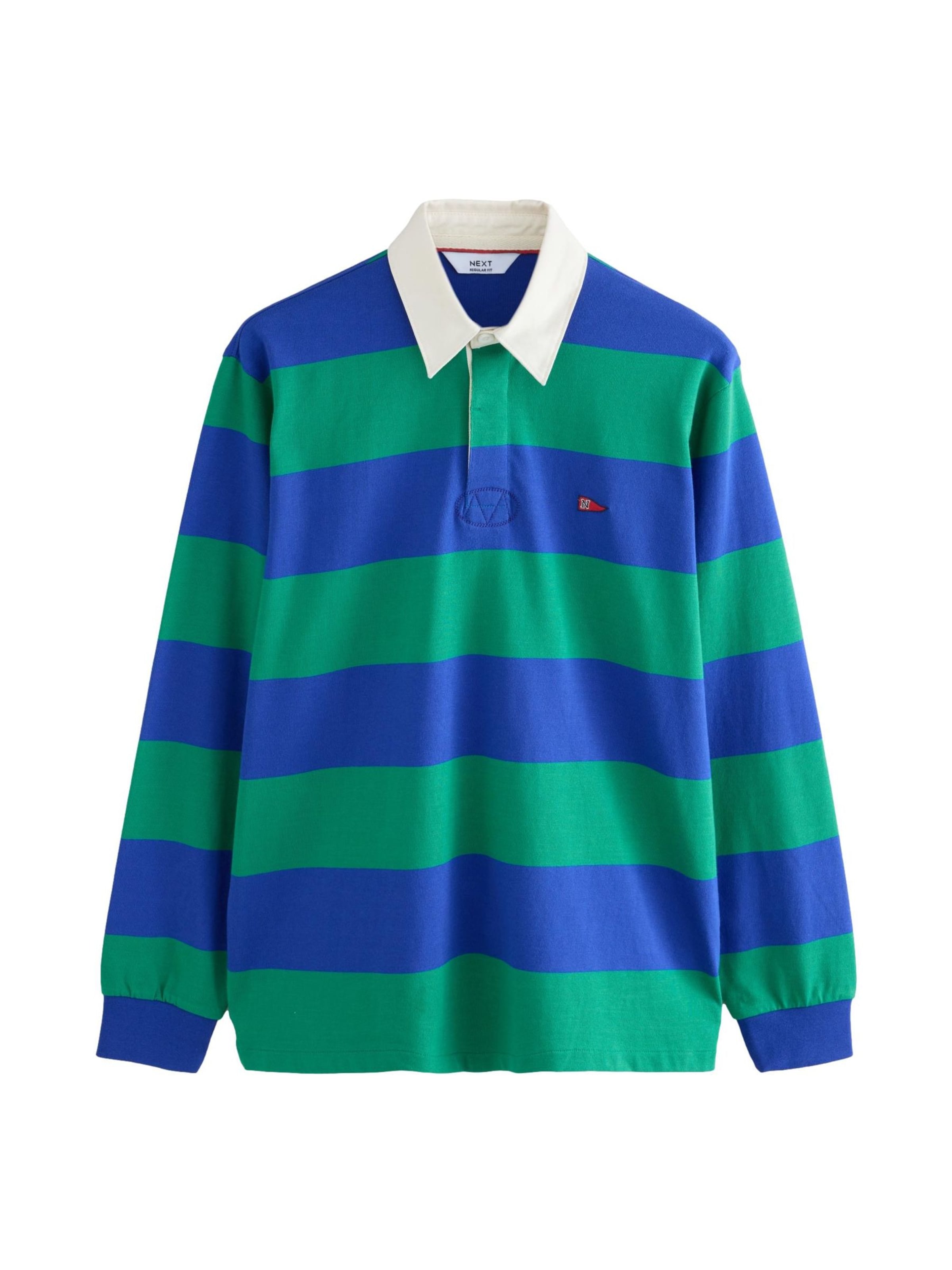 Next Poloshirt in S in royalblau / grün, Produktansicht