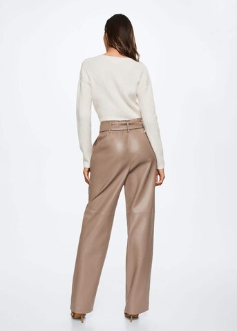 MANGO Loose fit Pleat-Front Pants 'Elle' in Grey