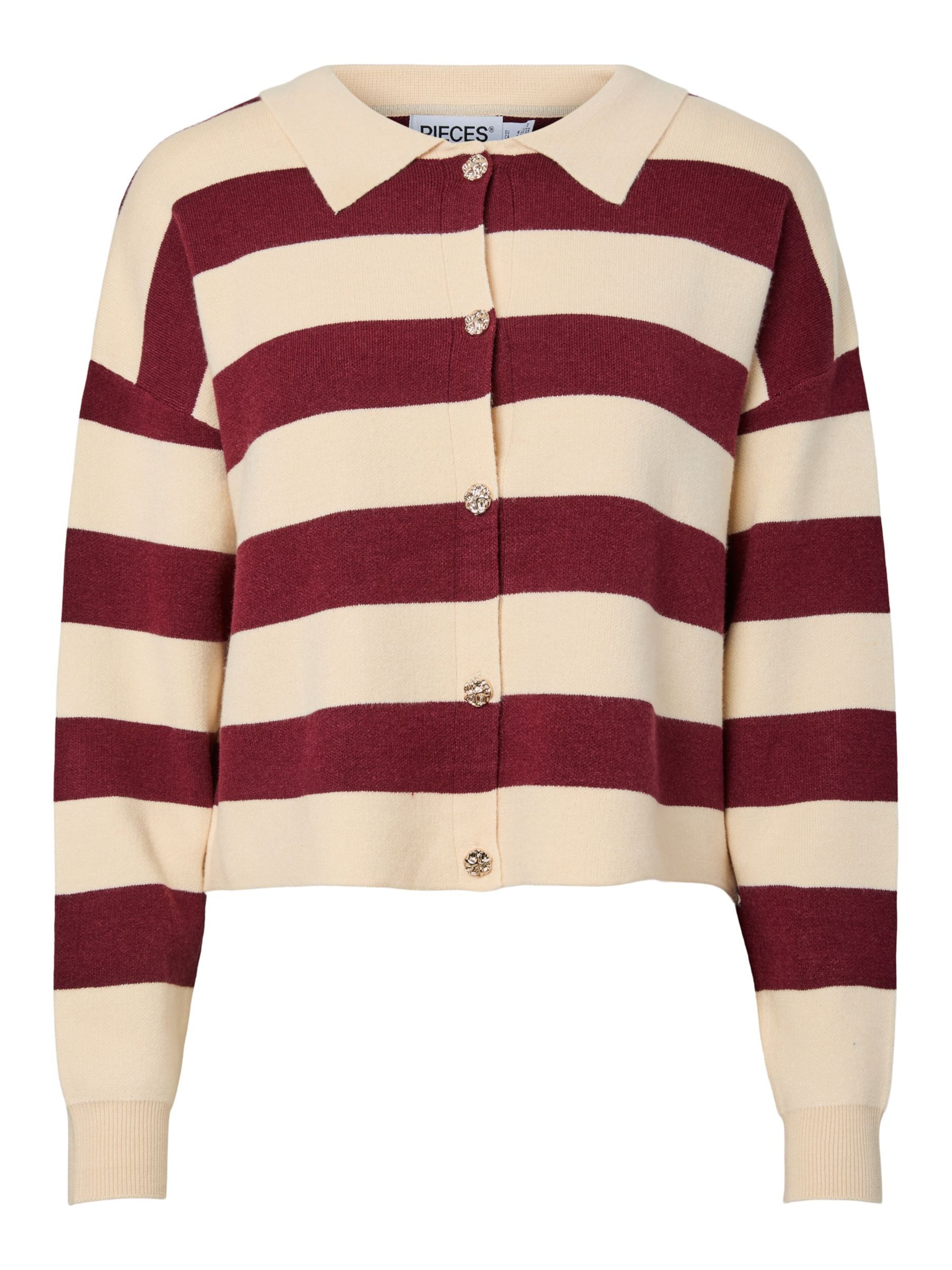PIECES Cardigan 'PCJassy' en beige / rouge foncé, Vue avec produit