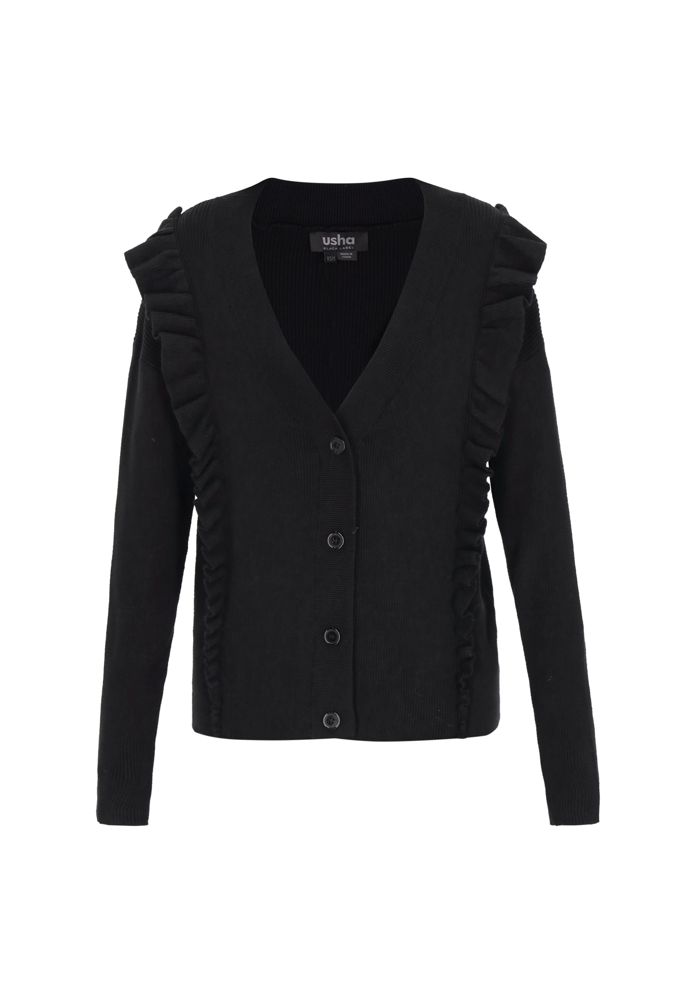 usha BLACK LABEL - Cárdigan en negro: frente