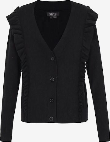 Cardigan usha BLACK LABEL en noir : devant