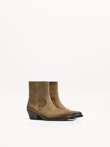 Bershka Buty kowbojskie w kolorze brązowy
