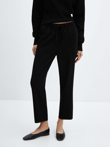 MANGO Loose fit Pants 'FLUIDO' in Black: front