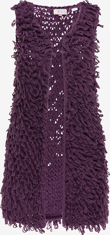IZIA Knit Cardigan in Purple: front