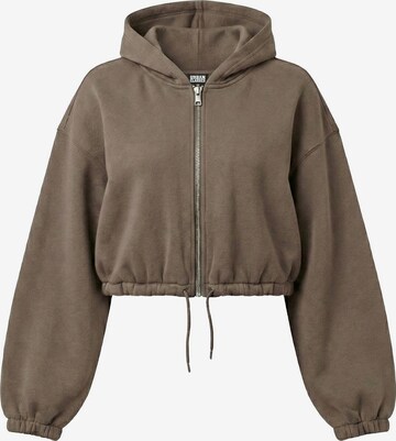 Veste de survêtement Urban Classics en marron : devant