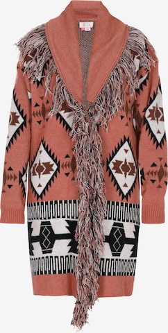 IZIA - Casaco de malha em castanho: frente