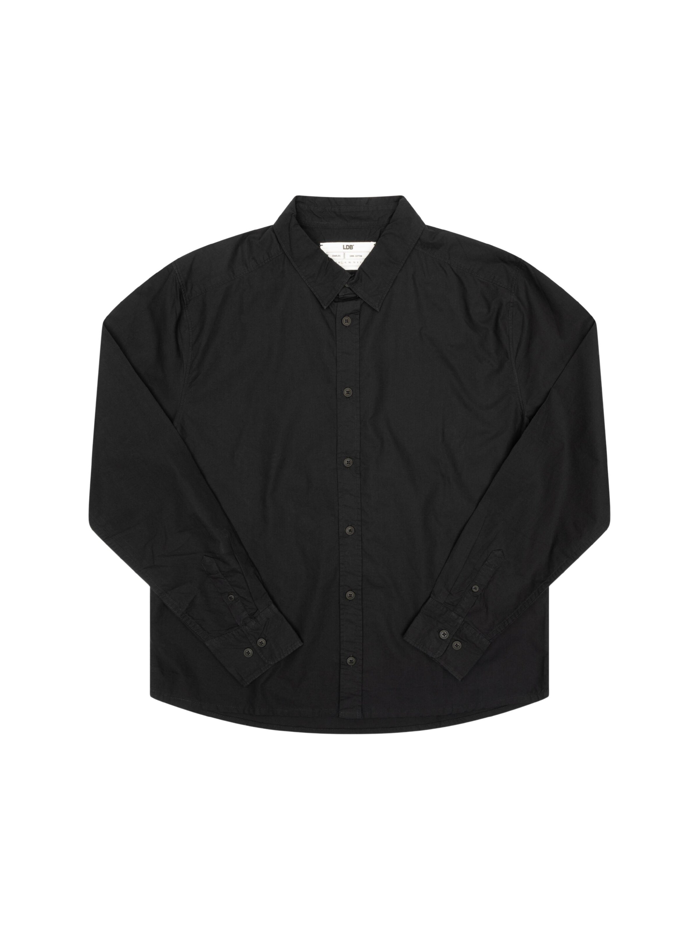 Coupe regular Chemise 'Charles' LDB en noir : devant