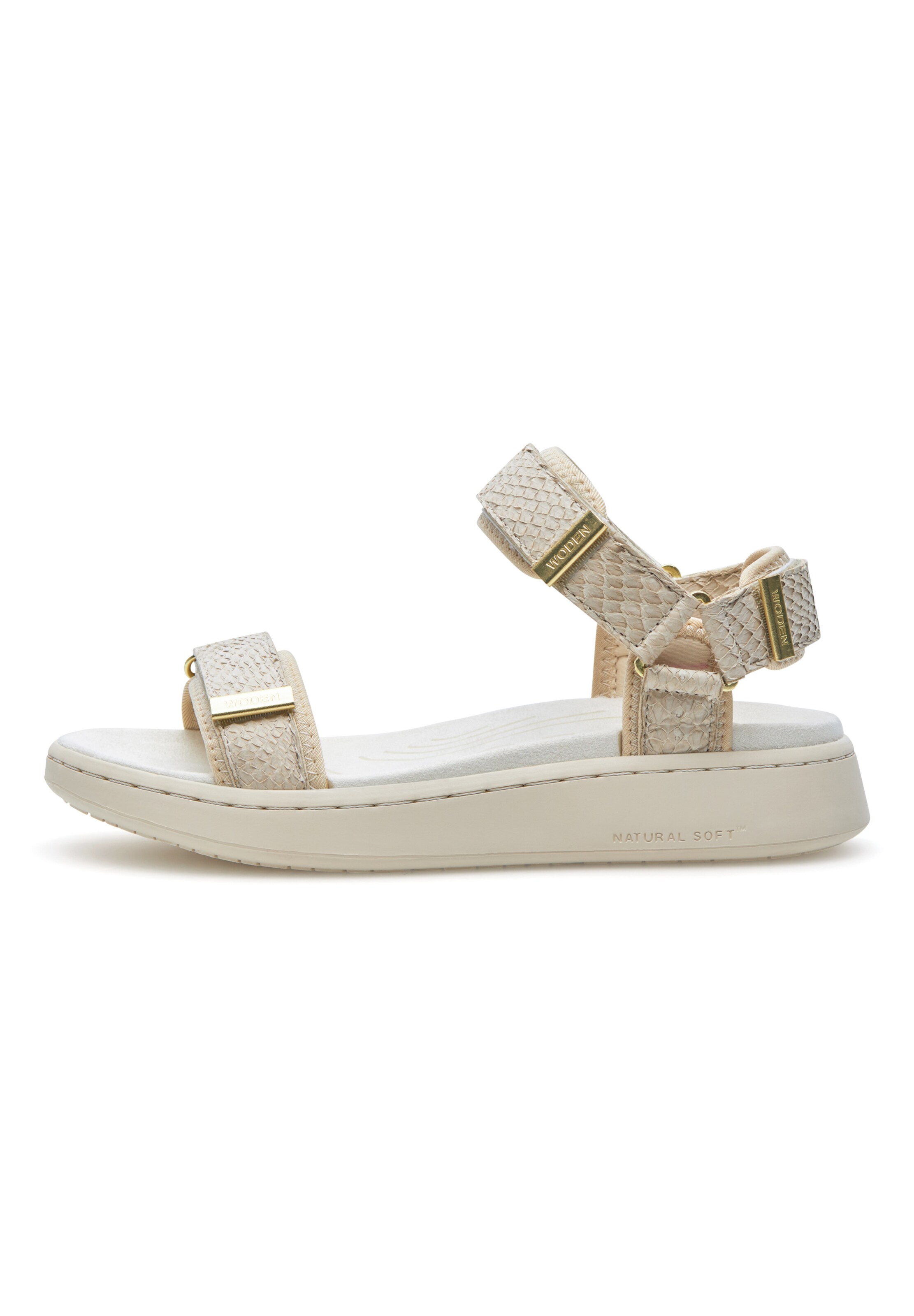 WODEN Sandal 'Line Fish' in Beige: front