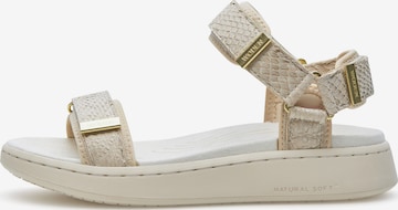 WODEN Sandals 'Line Fish' in Beige: front