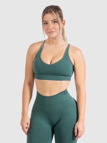 Smilodox Bustier Sport-BH ' Cetrina ' in Grün: Vorderseite