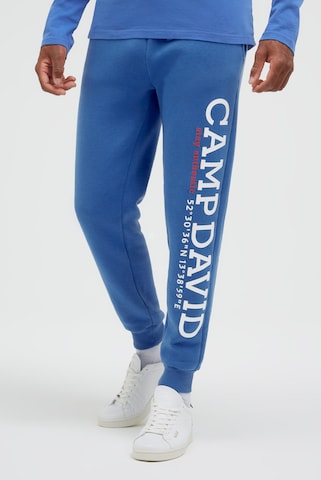 CAMP DAVID Tapered Pants in Blue: front