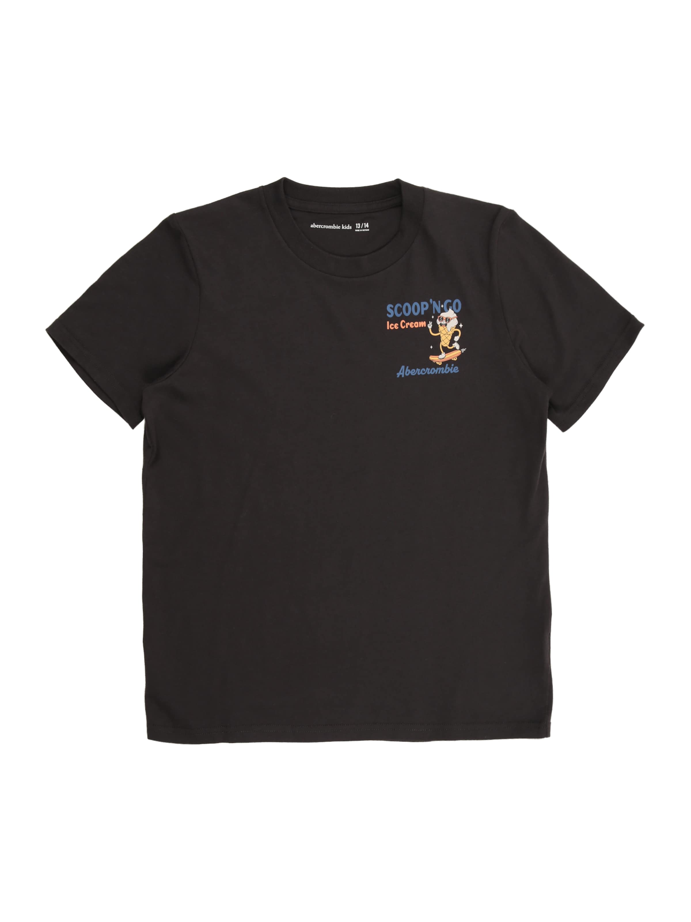 juoda Abercrombie & Fitch Marškinėliai 'SCOOP 'NO GO': priekis