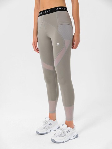 MOROTAI Skinny Sporthose 'PERFORMANCE' in Grau