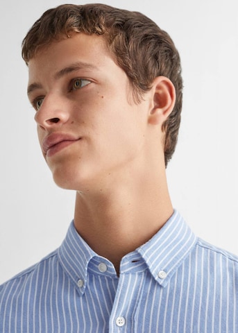 MANGO TEEN Regular fit Button Up Shirt 'Rayas' in Blue