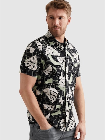 PME Legend Regular fit Skjorta 'Shirt with short sleeves in slub cotton' i blå