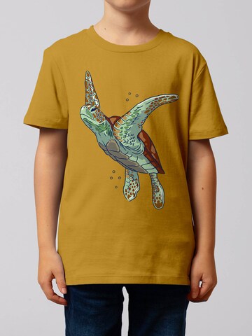 watabout.kids Shirt ' Schildkröte Watercolor ' in Geel: voorkant