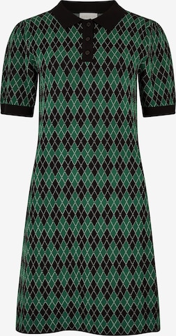 Robes en maille 'Argyle' Apricot en vert : devant