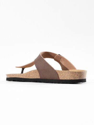 Bayton T-Bar Sandals 'Mercure' in Brown