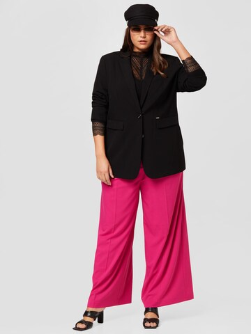 Tommy Hilfiger Curve Wide leg Bandplooibroek in Roze