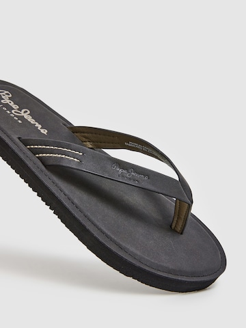 Pepe Jeans T-Bar Sandals 'SURF ISLAND' in Black