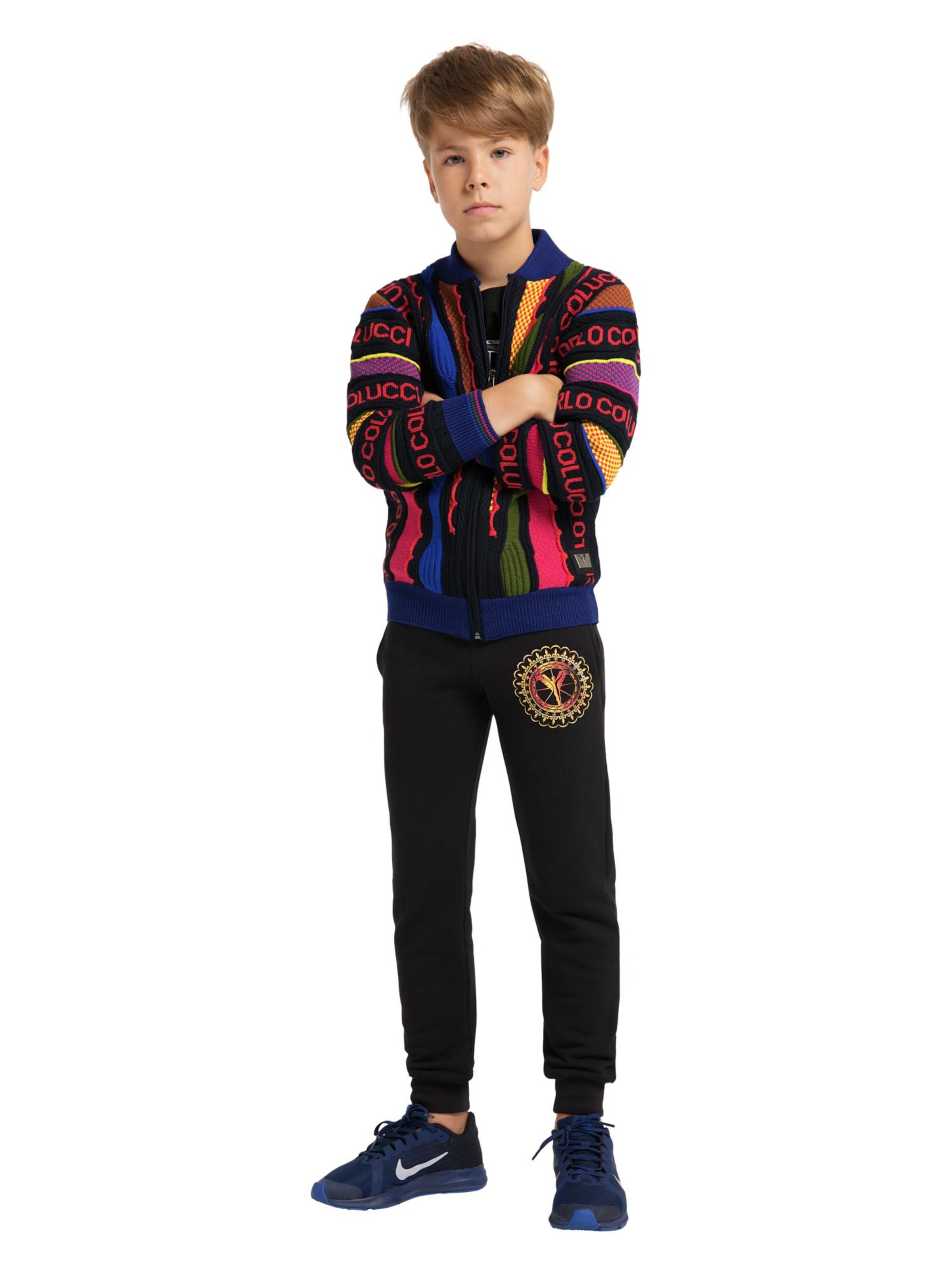 Carlo Colucci Knit cardigan 'Castelforte' in Mixed colours