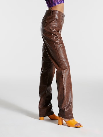 ABOUT YOU x Chiara Biasi Regular Pants 'Elna' in Brown