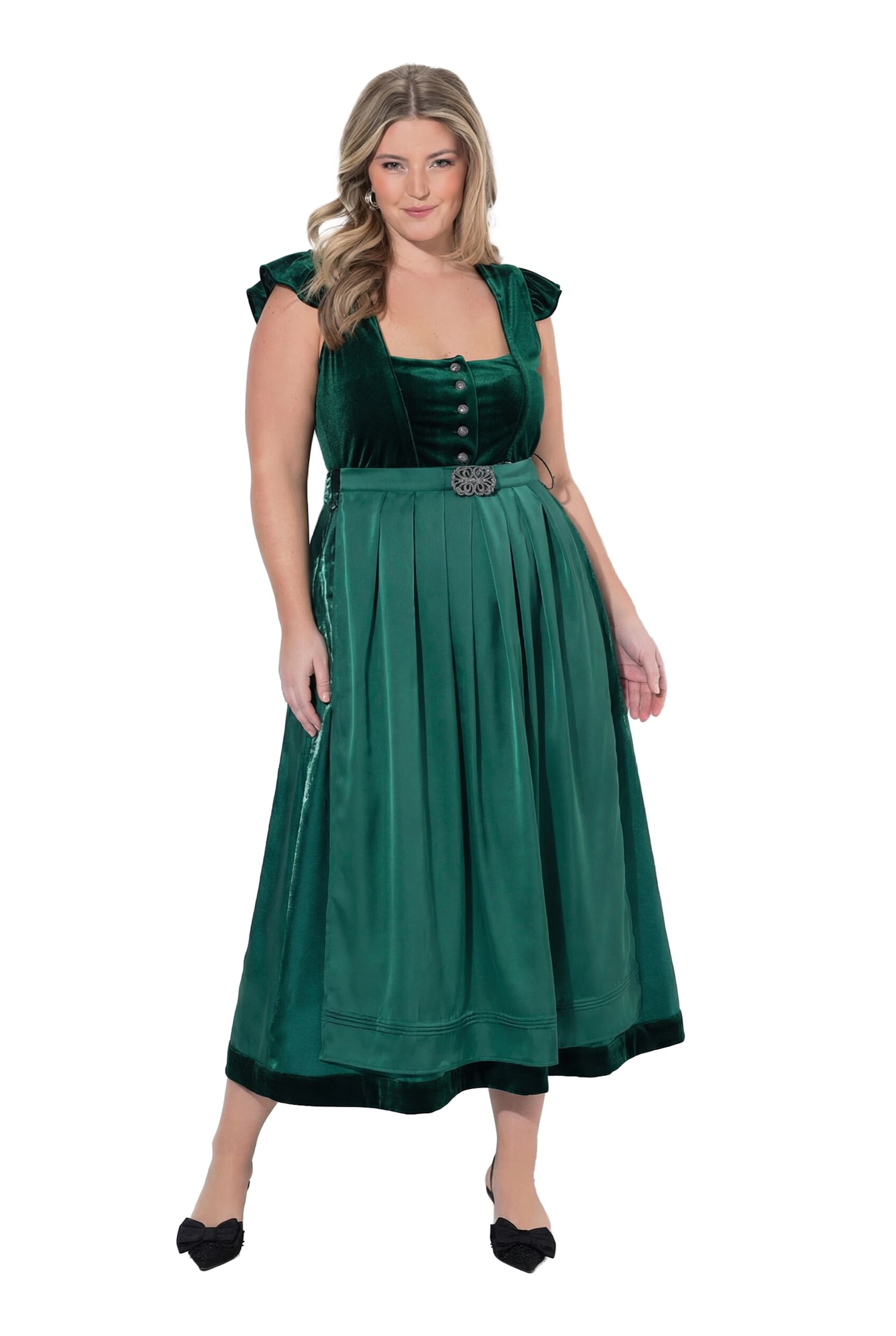 Ulla Popken Dirndl in Green: front