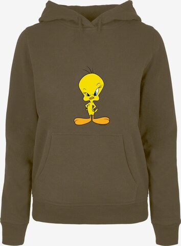 Felpa 'Looney - Tunes Angry Tweety' di ABSOLUTE CULT in verde: frontale