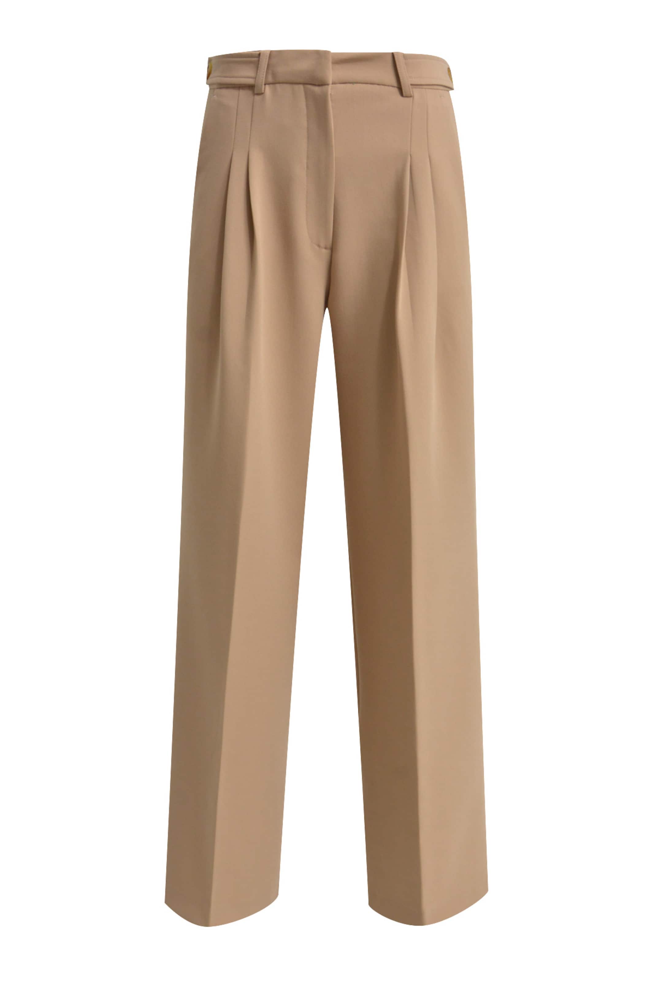 Wide Leg Pantalon à plis Smith&Soul en marron : devant