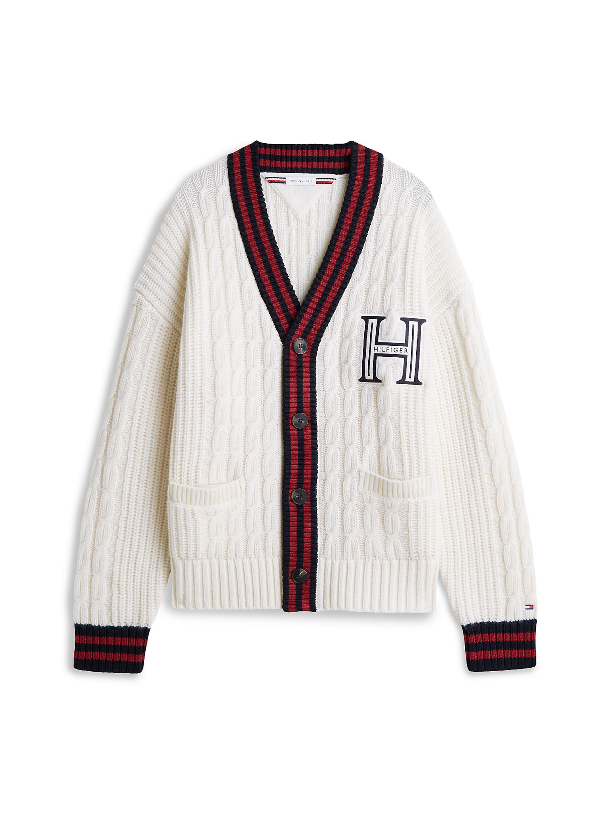 TOMMY HILFIGER Strickjacke in Beige: Vorderseite