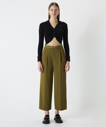 Ipekyol Wide leg Pleat-Front Pants in Green