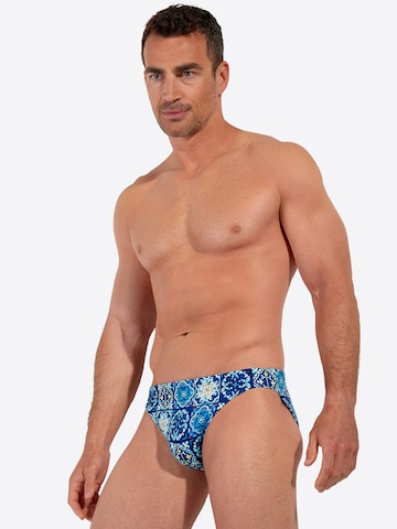 HOM Badehose ' Swim Micro Briefs Maiolica ' in Blau: Vorderseite