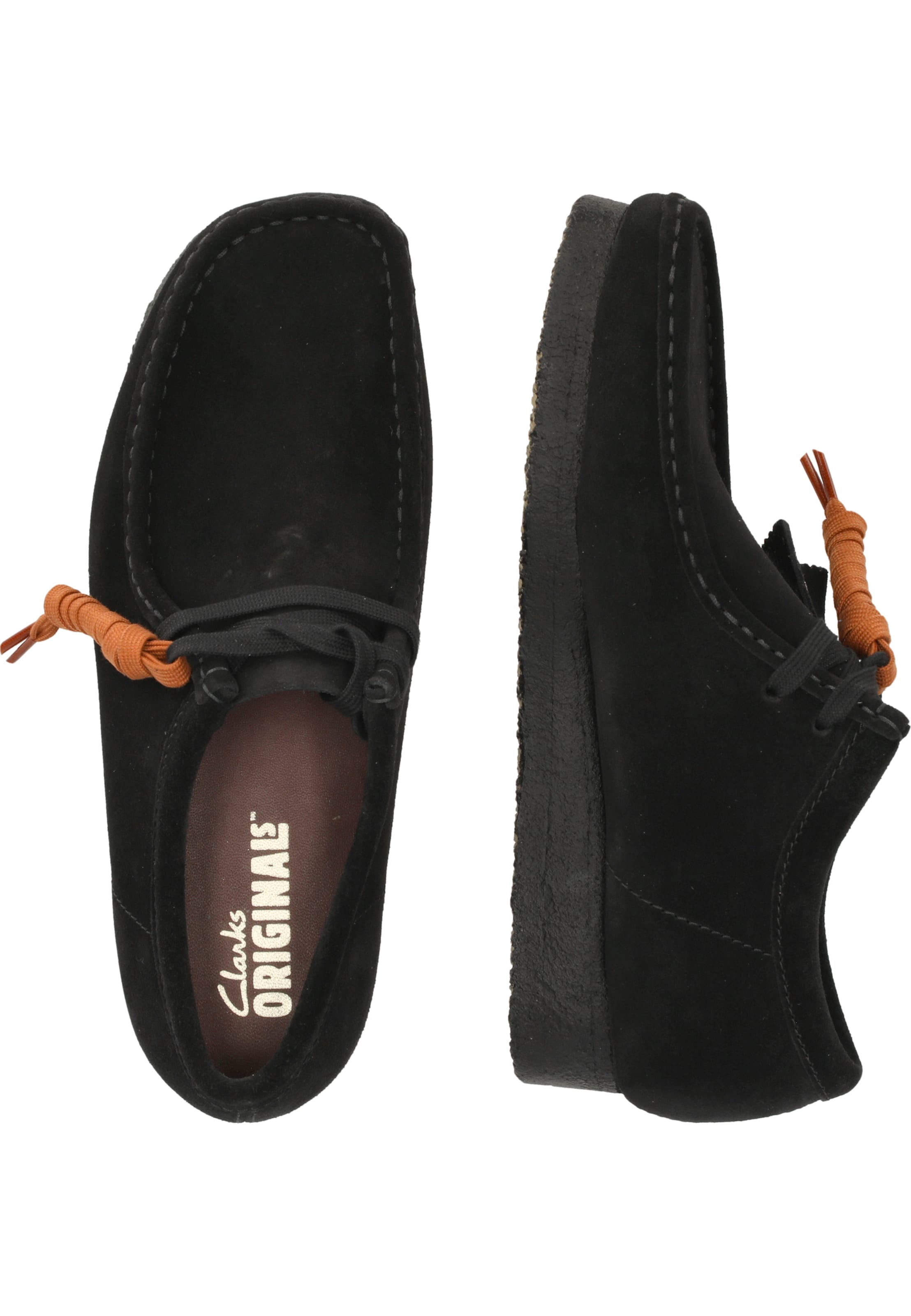 CLARKS Schnürschuhe 'Wallabee Black' in Schwarz