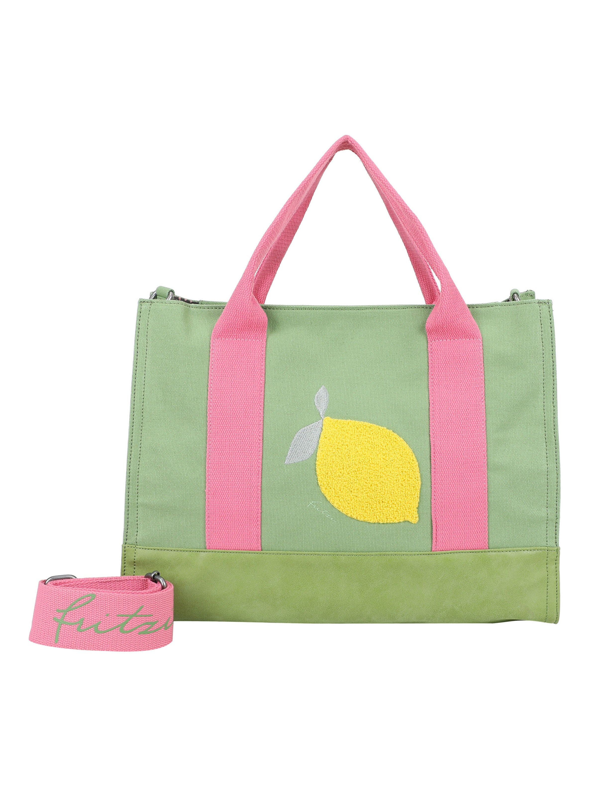 Fritzi aus Preußen Handbag 'Tote Bag Limited Squeezy Lemon' in Green: front