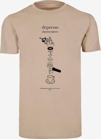 T-Shirt 'Depresso' Mister Tee en beige : devant