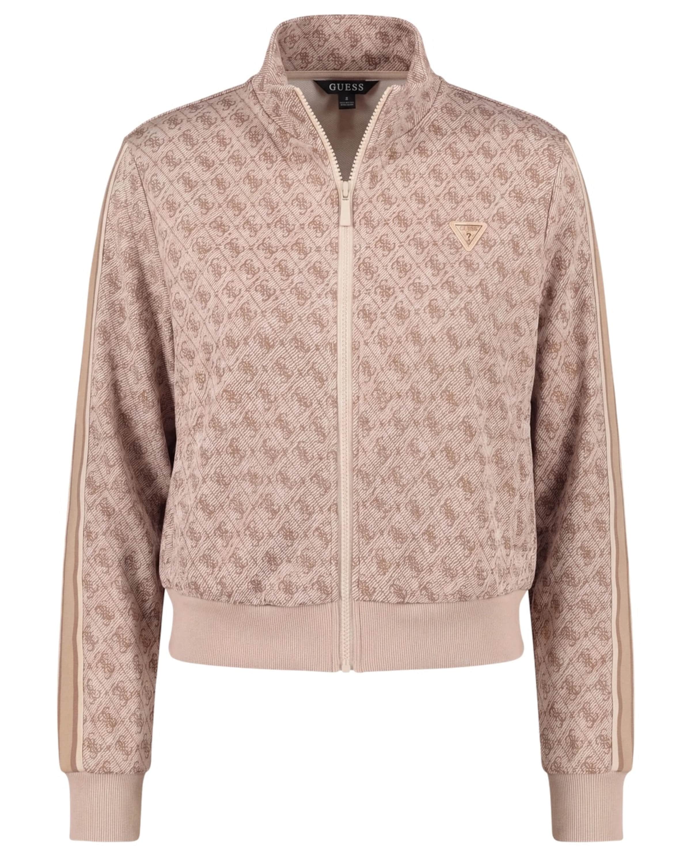 GUESS Кофта на молнии в Бежевый: спереди